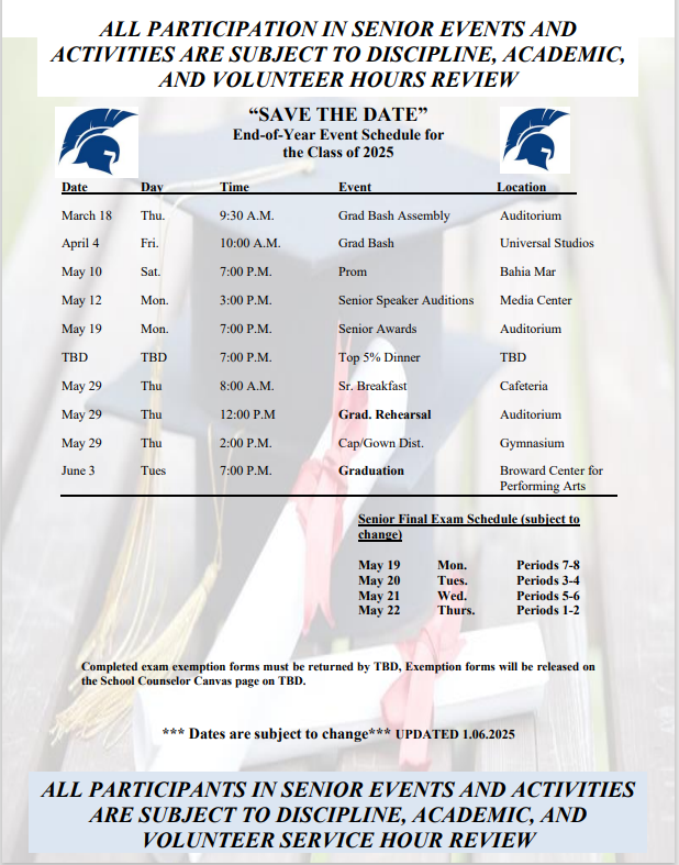  SENIORS - Save the Date